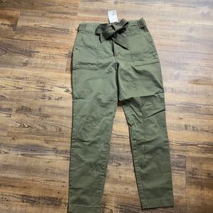 H&M green olive tie pants